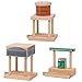 ORBRIUM Wooden Train Tracks Accessories Set Water Tower Coal Hopper Diesel Fuel Station Combo Pack for Wooden Railway Compatible with Thomas Brio IKEA Melissa and Doug STEM Toys - Image 2