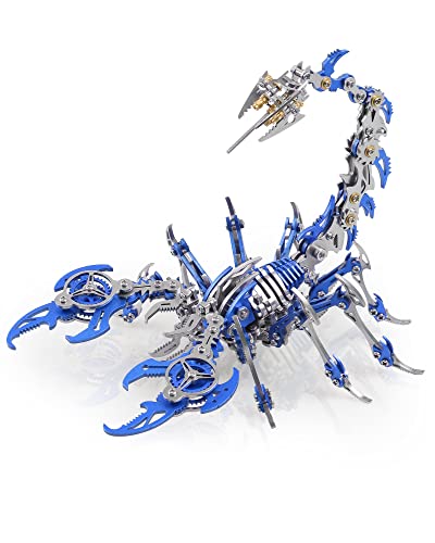 Metalkitor Scorpion 3D Metal Puzzles Kits for Adults Teens 454 Pcs Mechanical Assembly Models 4 Hours to Build Ideal for Gifts and Decorations Blue - Image 1