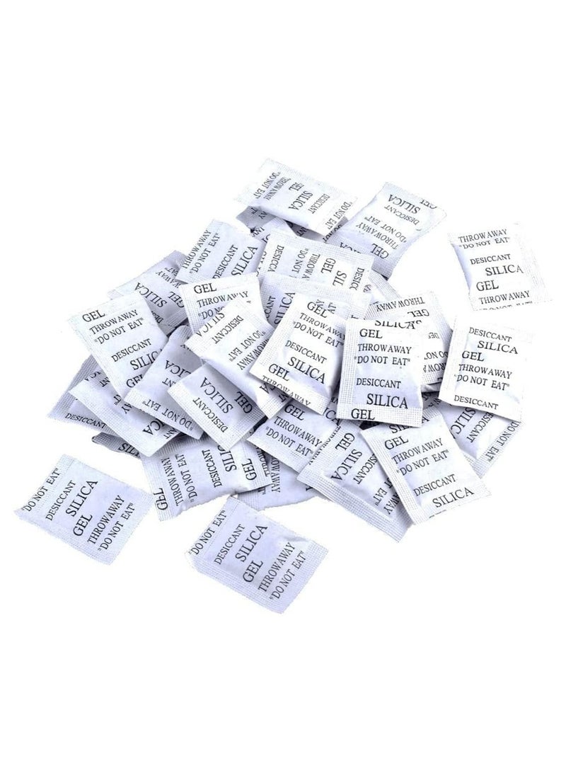أكياس هلام السيليكا المجففة من Coolchic، 100 قطعة من أكياس هلام السيليكا المجففة غير السامة والمزيلة للرطوبة (1 جم/100 عبوة) أكياس هلام السيليكا المجففة الماصة للرطوبة القابلة لإعادة الاستخدام أكياس امتصاص الرطوبة من السيليكا، أكياس مجفف الهواء للملابس، والرقمية، والوثائق, - Image 1