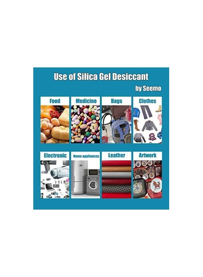 أكياس هلام السيليكا المجففة من Coolchic، 100 قطعة من أكياس هلام السيليكا المجففة غير السامة والمزيلة للرطوبة (1 جم/100 عبوة) أكياس هلام السيليكا المجففة الماصة للرطوبة القابلة لإعادة الاستخدام أكياس امتصاص الرطوبة من السيليكا، أكياس مجفف الهواء للملابس، والرقمية، والوثائق, - Image 3