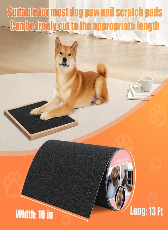 Astfys Pet Nail Self Adhesive Replacement Emery Paper Fits Most Dog Scratch Pad Cat Litter Box DIY on The Places Where Pets Like to Scratch Alternatives to Cat and Dog Nail Clippers (10in*13ft, Blake) - Image 2