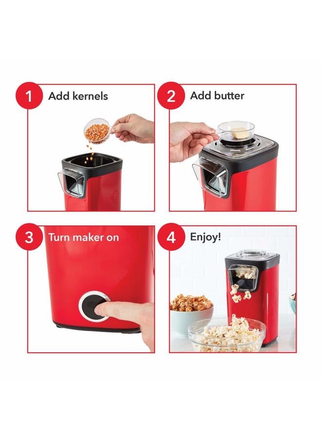 Dash Turbo POP Popcorn Maker with Measuring Cup to Portion Popping Corn Kernels + Melt Butter, 8 Cup Popcorn Machine - White - Image 5