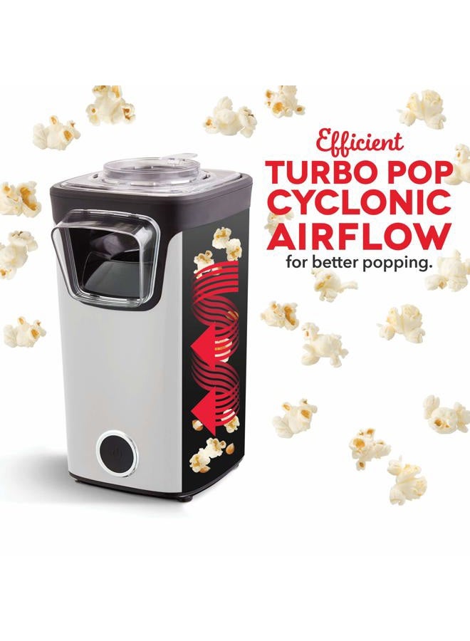 Dash Turbo POP Popcorn Maker with Measuring Cup to Portion Popping Corn Kernels + Melt Butter, 8 Cup Popcorn Machine - White - Image 3