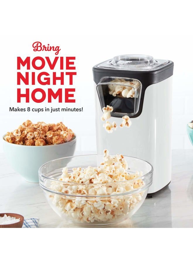 Dash Turbo POP Popcorn Maker with Measuring Cup to Portion Popping Corn Kernels + Melt Butter, 8 Cup Popcorn Machine - White - Image 2