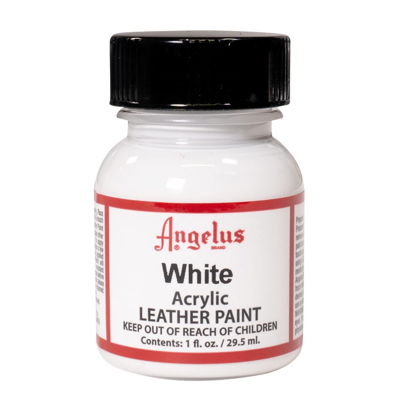 Angelus Acrylic Leather Paint, White, 1 oz - Image 1