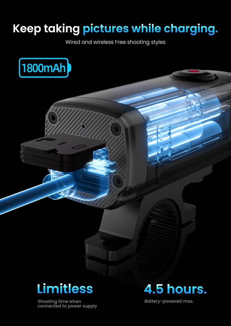 AKEEYO-710Pro EIS Motorcycle Camera, 4K28FPS 20MP WiFi Dash Cam, IP66 Ultra HD Waterproof Motorcycle Helmet Camera, 142Â° Wide Angle View Night Vision with 64GB Card, G-Sensor, Parking Mode - Image 4