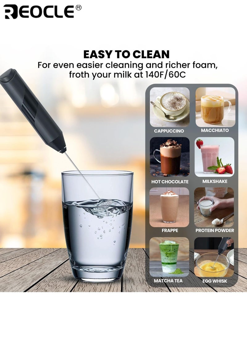 REOCLE Automatic Handheld Foam Maker Electric Milk Frother Stainless Steel Blenders Beverage Mixer Suitable for Coffee Latte Cappuccino Hot Chocolate - Image 4