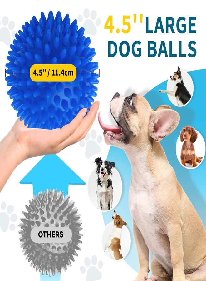 SHARLOVY 4.5'' Squeaky Dog Toy Balls for Large Breeds, Dogs Spiky Balls for Aggressive Chewers, Durable Puppy Chew Toys for Teething, Indestructible Fetch and Train, BPA Free Non-Toxic - Image 3