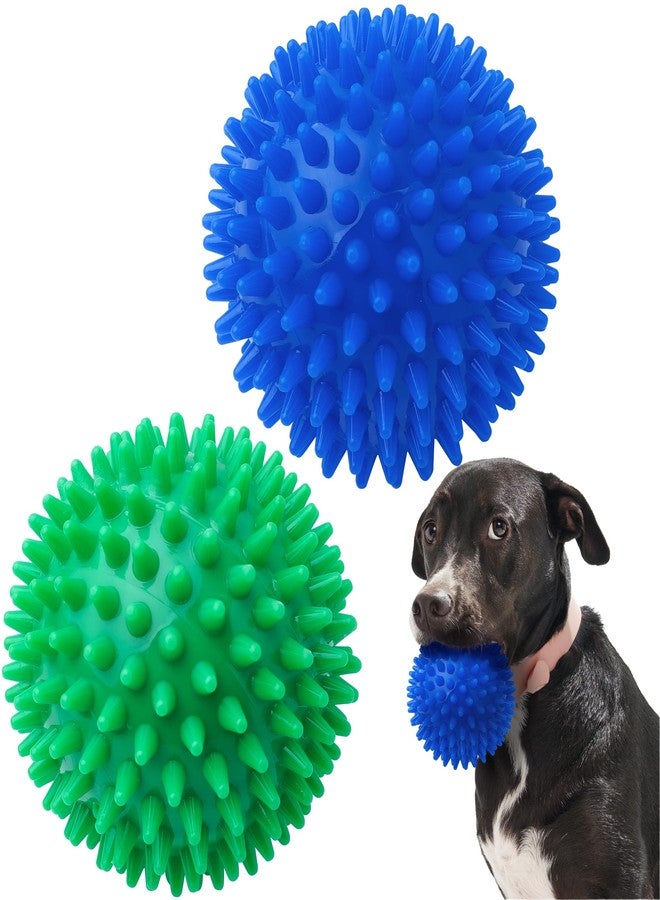 SHARLOVY 4.5'' Squeaky Dog Toy Balls for Large Breeds, Dogs Spiky Balls for Aggressive Chewers, Durable Puppy Chew Toys for Teething, Indestructible Fetch and Train, BPA Free Non-Toxic - Image 1