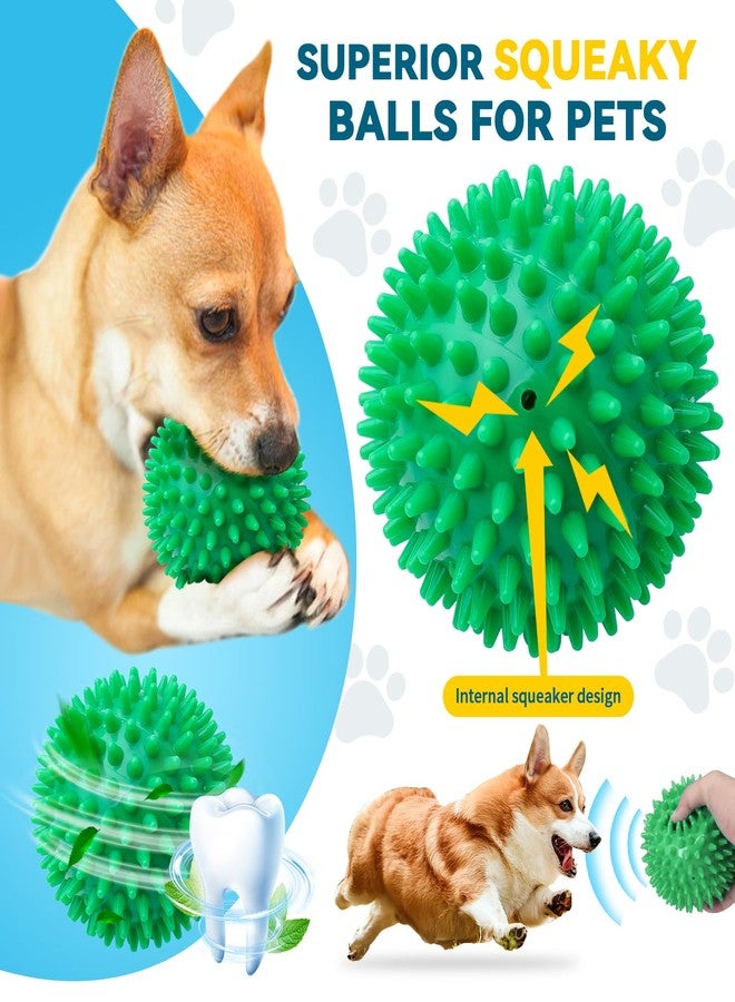 SHARLOVY 4.5'' Squeaky Dog Toy Balls for Large Breeds, Dogs Spiky Balls for Aggressive Chewers, Durable Puppy Chew Toys for Teething, Indestructible Fetch and Train, BPA Free Non-Toxic - Image 2