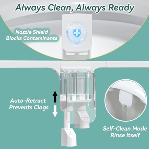 BIGCOW ‌BIGCOW Ultra-Slim Bidet Attachment, Self-Cleaning Dual Nozzle (Front/Rear Wash), One-Finger Command, Ergonomic 3+1 Tactile Controls, Pressure Dial & Tool-Free Install, Instant Hygiene Upgrade - Image 4