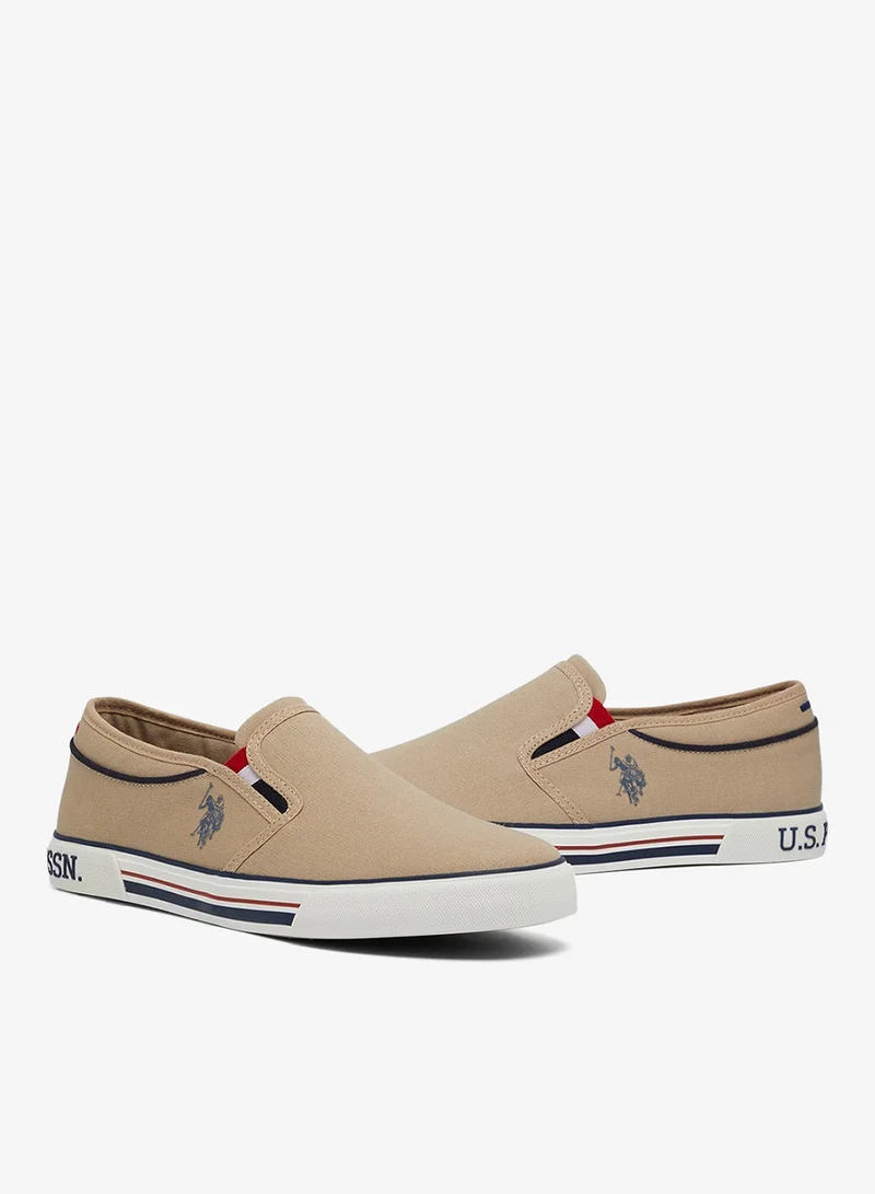 U.S. Polo Assn. Sand Men's Beige Low-Top Sneakers - Lightweight Shoes Slip-On Design for Men | Best Price UAE