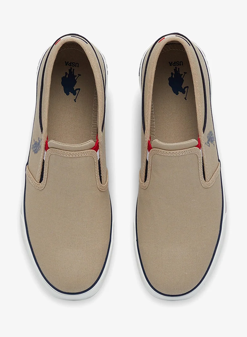 U.S. Polo Assn. Sand Men's Beige Low-Top Sneakers - Lightweight Shoes Slip-On Design for Men | Best Price UAE