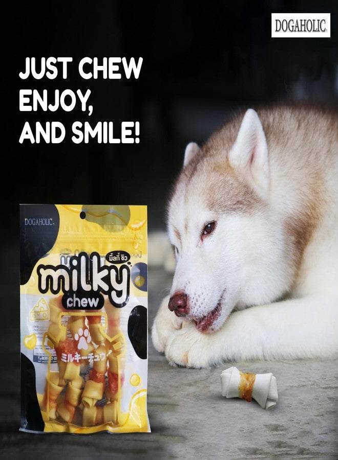 Dogaholic Dog Chew Treats Combo Pack - Milky Chew Cheese & Chicken Bones for Dogs, Premium Milk-Flavoured Rawhide-Free Chew Treats for All Ages & Sizes (Pack of 3) - Image 3