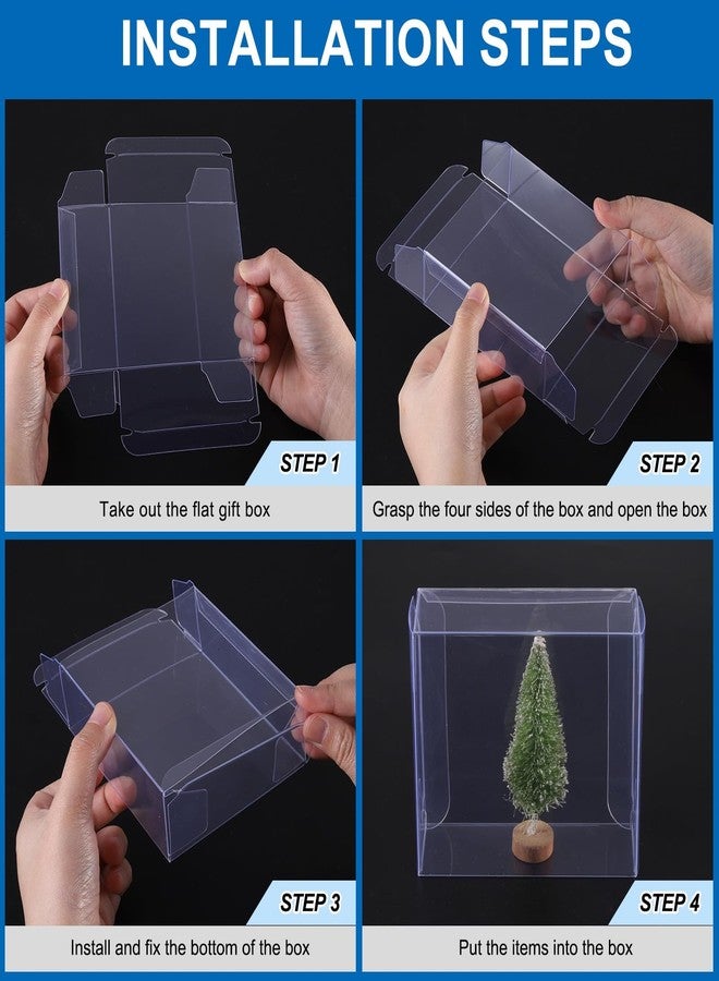 MECCANIXITY Plastic Retail Boxes 2.9"x1.5"x5.5" (74x39x139mm) Gift Box with Protecting Film for Candy, Cookies, Christmas, Wedding, Party Wrapping Clear Pack of 30 - Image 4