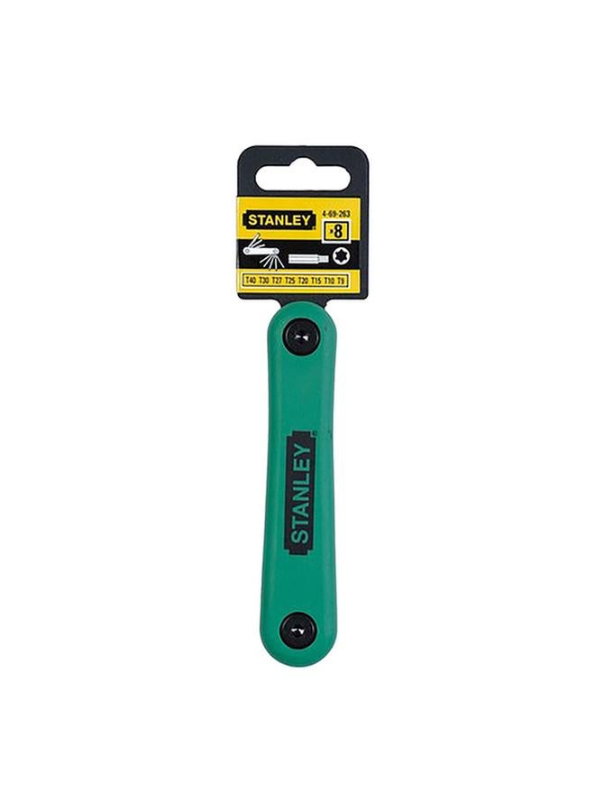 Stanley 8-in-1 Corrosion-Resistant Folding Torx Keys Green and Black 4-69-263 - Image 1