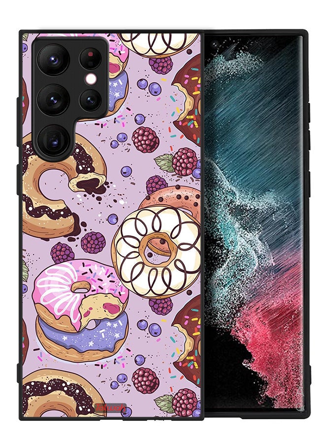 Tolwak Samsung Galaxy S22 Ultra 5G Protective Case Cover Donuts Art - Image 2