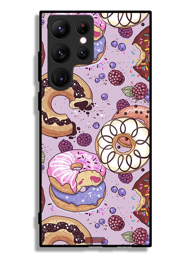 Tolwak Samsung Galaxy S22 Ultra 5G Protective Case Cover Donuts Art - Image 3