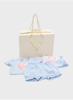 GUESS Kids 3 Pack Printed Bodysuits & Shorts Set  - Image 5