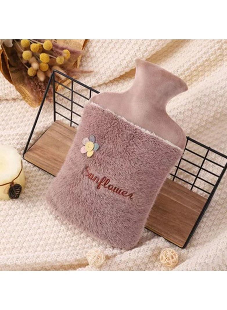 Sunflower - Hot Water Bottle with Soft Hand Pocket Cover Soft Plush Hand Waist Warmer Cover 1.8L Large Capacity Hot Water Bag for Pain Relief Neck & Shoulders Feet Warmer, Menstrual Cramps, Hot & Cold - Image 1