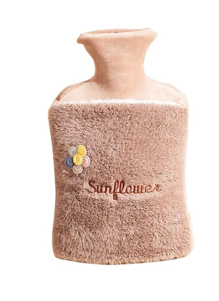Sunflower - Hot Water Bottle with Soft Hand Pocket Cover Soft Plush Hand Waist Warmer Cover 1.8L Large Capacity Hot Water Bag for Pain Relief Neck & Shoulders Feet Warmer, Menstrual Cramps, Hot & Cold - Image 1