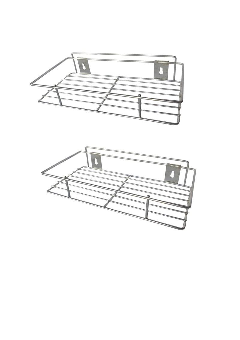 Wall Mounted for Home Stainless Steel Multipurpose Single Layer Rack Kitchen Rack Bathroom Shelves and Racks Steel - Image 1