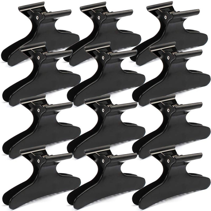 Ondder Hair Clips for Styling Sectioning Black Butterfly Hair Clips Clamps Claws Pro Salon Hair Clips for Cutting, Styling, Sectioning, Coloring Hair styling Clips Butterfly Clips Hair Accessories for - Image 1
