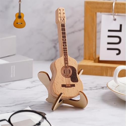 CHEVIXOR Wooden Guitar Pick Box With Stand,Guitar Pick Case With 3 Pcs Guitar Pick Holder,Acoustic Guitar pick Box Thin Guitar Picks - Image 5