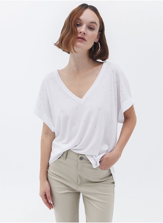 OXXO - Ladies Knitted T-SHIRT - Image 1