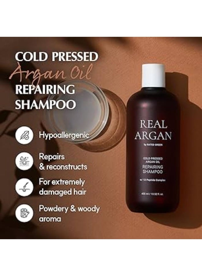 Rated Green Real Argan Repairing Shampoo - for All Hair Types 400ml - Image 3