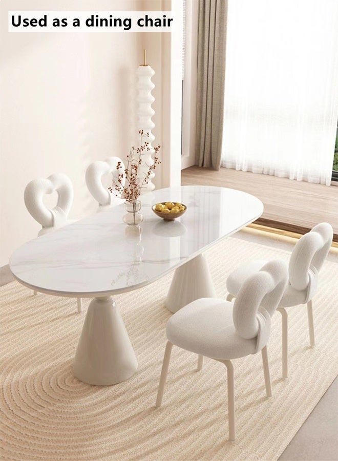 Kutis كرسي كوتيس دوار 360° كرسي طعام كرسي صوفا لغرفة النوم غرفة المعيشة مطعم قماش فخم فولاذي 38 × 46 × 80 سم. - Image 5