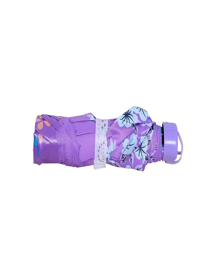 V4U PVC Printed 3 Fold Umbrella with Carry Cover (Purple) - Image 4
