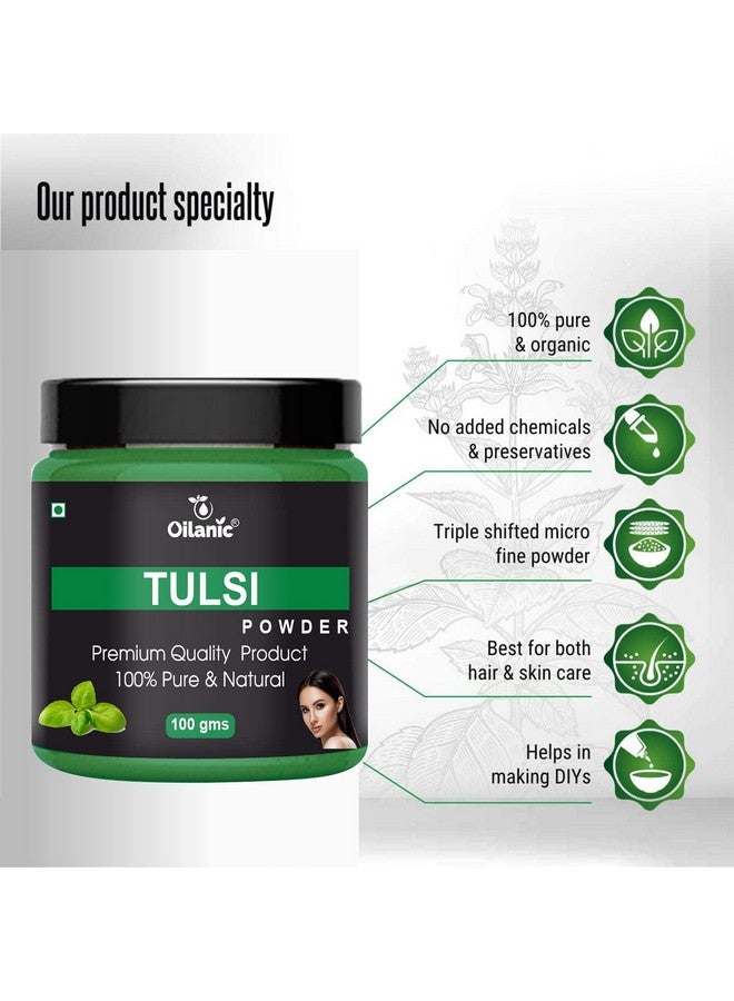 Oilanic 100% Pure & Natural Tulsi Powder- For Skin & Hair Combo Pack of 2 Jar (200gm) - Image 3
