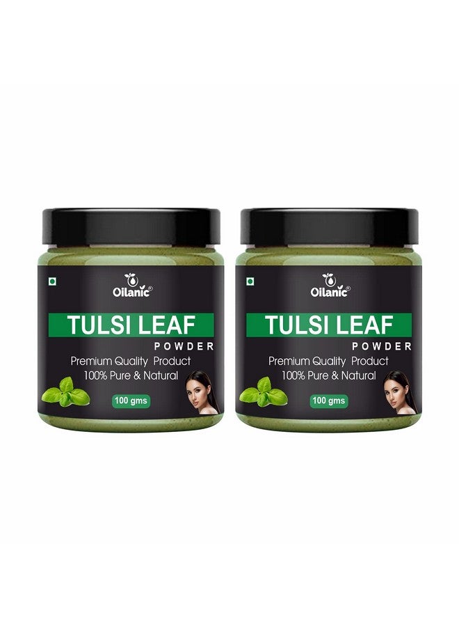 Oilanic 100% Pure & Natural Tulsi Powder- For Skin & Hair Combo Pack of 2 Jar (200gm) - Image 1