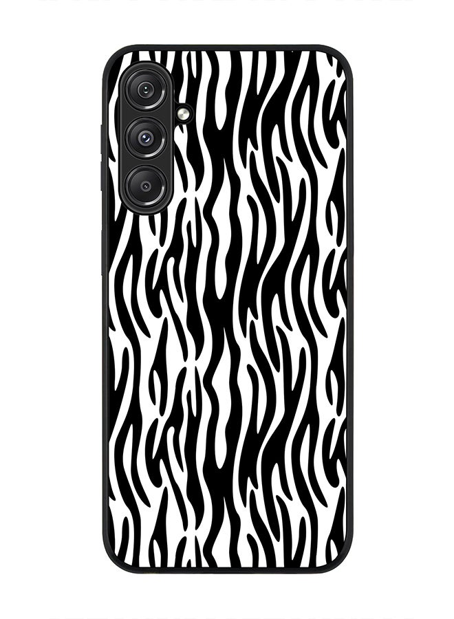 Stylizedd Rugged Black Edge case for Samsung Galaxy M34 5G, Custom Slim fit Flexible Anti Drop Thin Phone Case Cover - Zebra Stripes - Image 1
