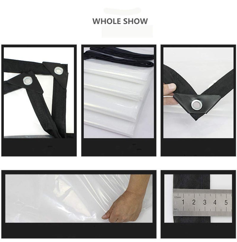HomeABC 3' x 6' Clear Poly Tarp Heavy Duty with Grommets for Henhouse Porch Greenhouse Camping - Image 3