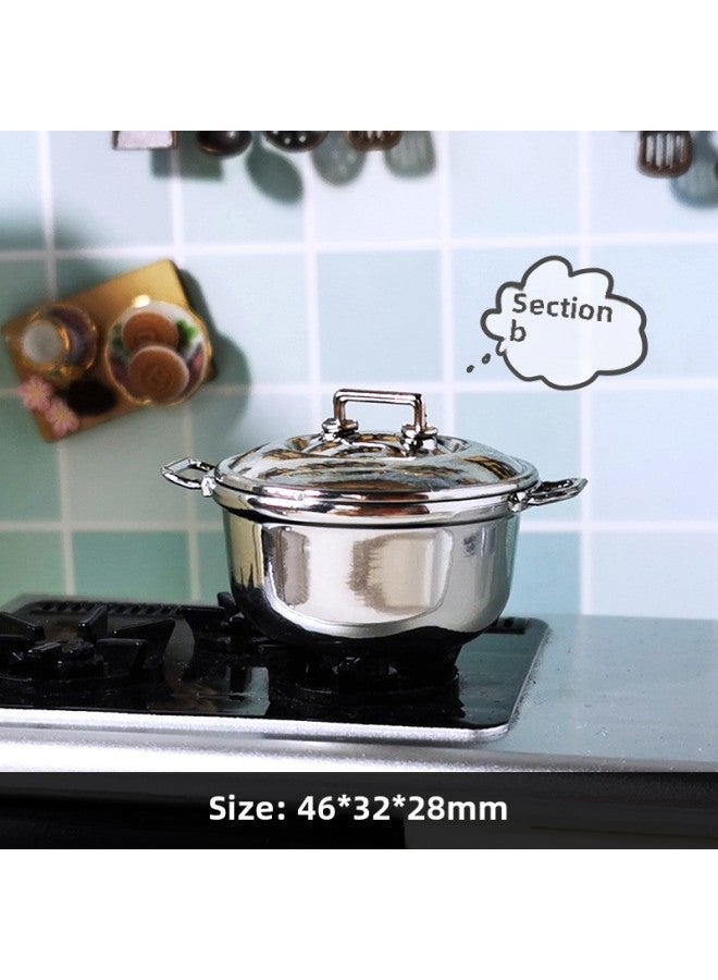 Large Small Soup Pots Live Broadcast Cooking Rice Dolls Special Stainless Steel Style Miniature D200-Color:Section B - Image 1