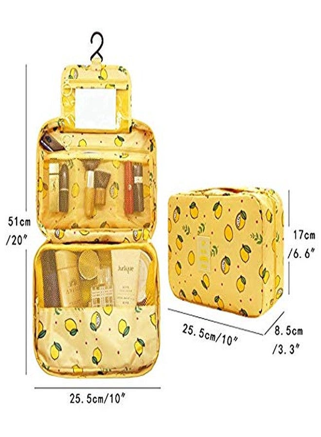 SWADEC Portable Travel Makeup Cosmetic Bags Organizer Multifunction Case for Women and Girls (Grey Lemon) - Image 4