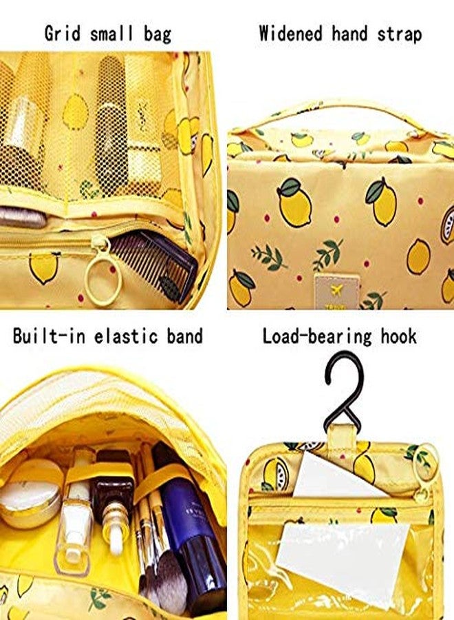 SWADEC Portable Travel Makeup Cosmetic Bags Organizer Multifunction Case for Women and Girls (Grey Lemon) - Image 3