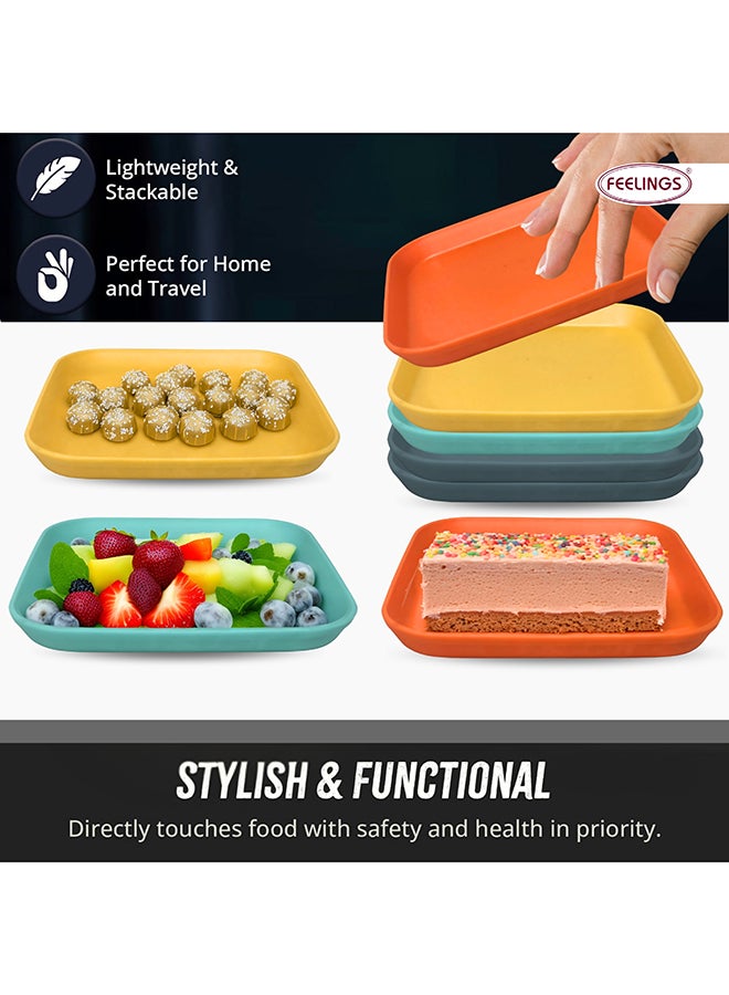 Feelings Plastic Square Plate  8Pcs Set (15Cm) | Modern & Durable - Image 4