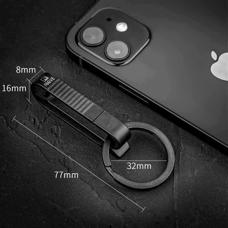TISUR TISUR Belt loop keychain, Titanium belt clip Key Holder with titanium key ring, Gifts for Men Women  - Image 2