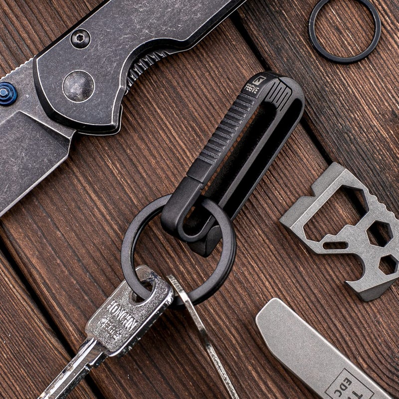 TISUR TISUR Belt loop keychain, Titanium belt clip Key Holder with titanium key ring, Gifts for Men Women  - Image 5