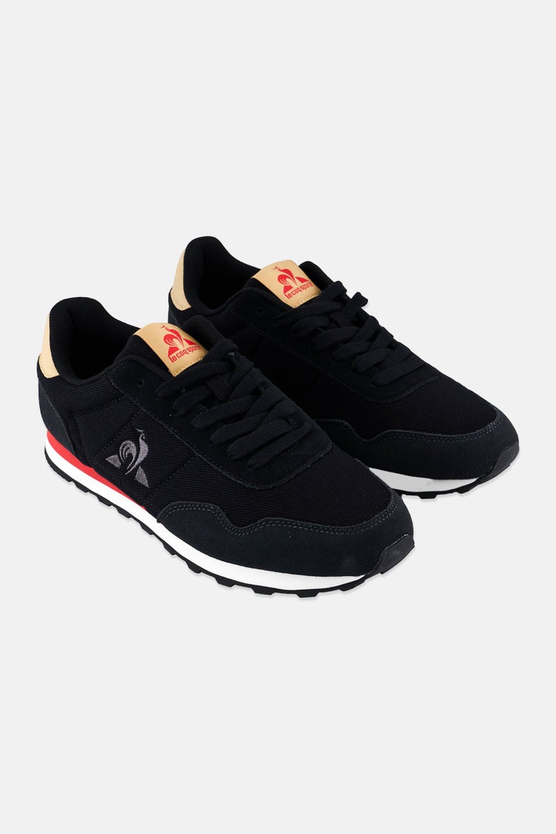 le coq sportif Men Astra Twill Lace Up Casual Shoes, Black  - Image 1