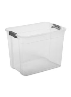 Sterilite BPA-Free Heavy Duty Latches Storage Box Clear and Flat Grey 102 L 14783V04  - Image 2