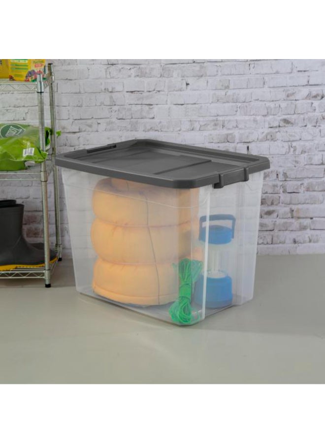 ستيريليت صندوق تخزين بإغلاق محكم خالٍ من البيسفينول ايه بتصميم متين شفاف ورمادي مسطح 102 لتر 14783V04 - Image 5