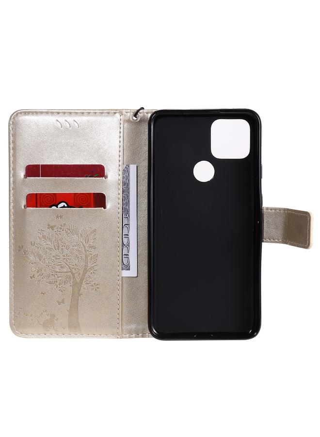 Zaboon Case For Google Pixel 4a 5G / Pixel 5 XL Tree & Cat Embossed Pattern Horizontal Flip Leather Case with Holder & Card Slots & Wallet & Lanyard - Image 5