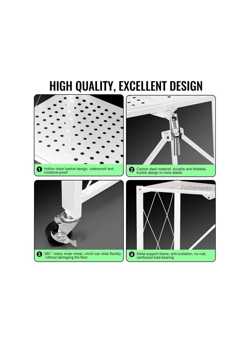 Multipurpose Rack for Living Room Bedroom Kitchen Garage Easy Assembly White 5-shelf