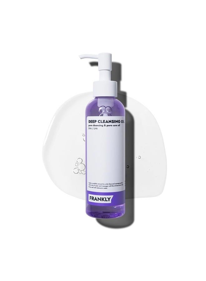 FRANKLY Pore Cleansing Oil | Oil Cleanser for Face | Deep Makeup Remover & Blackhead Cleanser with BHA, LHA, Amino Acids & Hyaluronic Acid | All Skin Types, Korean Skin Care | 6.8 fl oz - Image 1