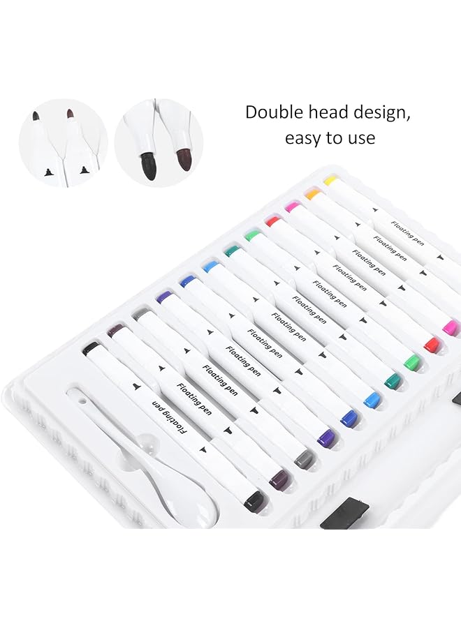 إيروريكس قلم رسم مائي سحري مكون من 12 لونًا، قلم رسم مائي عائم قابل للمسح مع ملعقة، قلم رسم ملون، هدايا رائعة للأطفال للأولاد والبنات - Image 5