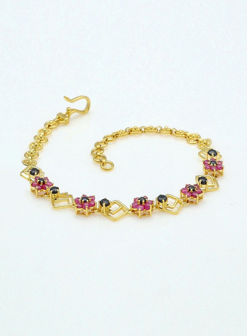 Malabar Gold and Diamonds Malabar Gold and Diamonds 22 Carat 916 Purity Gemstone Bracelet PGNFNC005BR1Y75  - Image 3